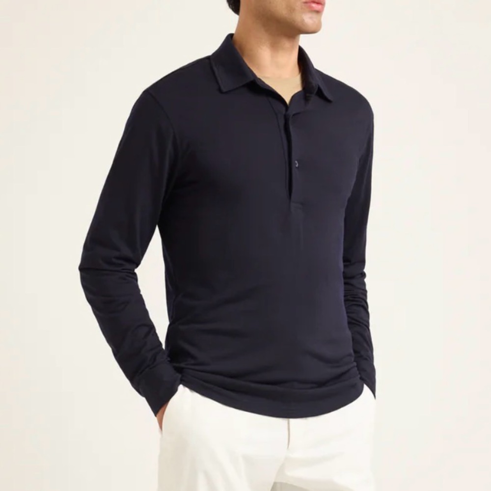 Classic Fit Jersey Polo - Long Sleeve